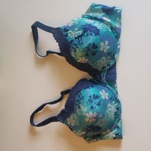 2/$20 Maidenform blue floral underwire bra 38C